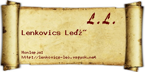 Lenkovics Leó névjegykártya